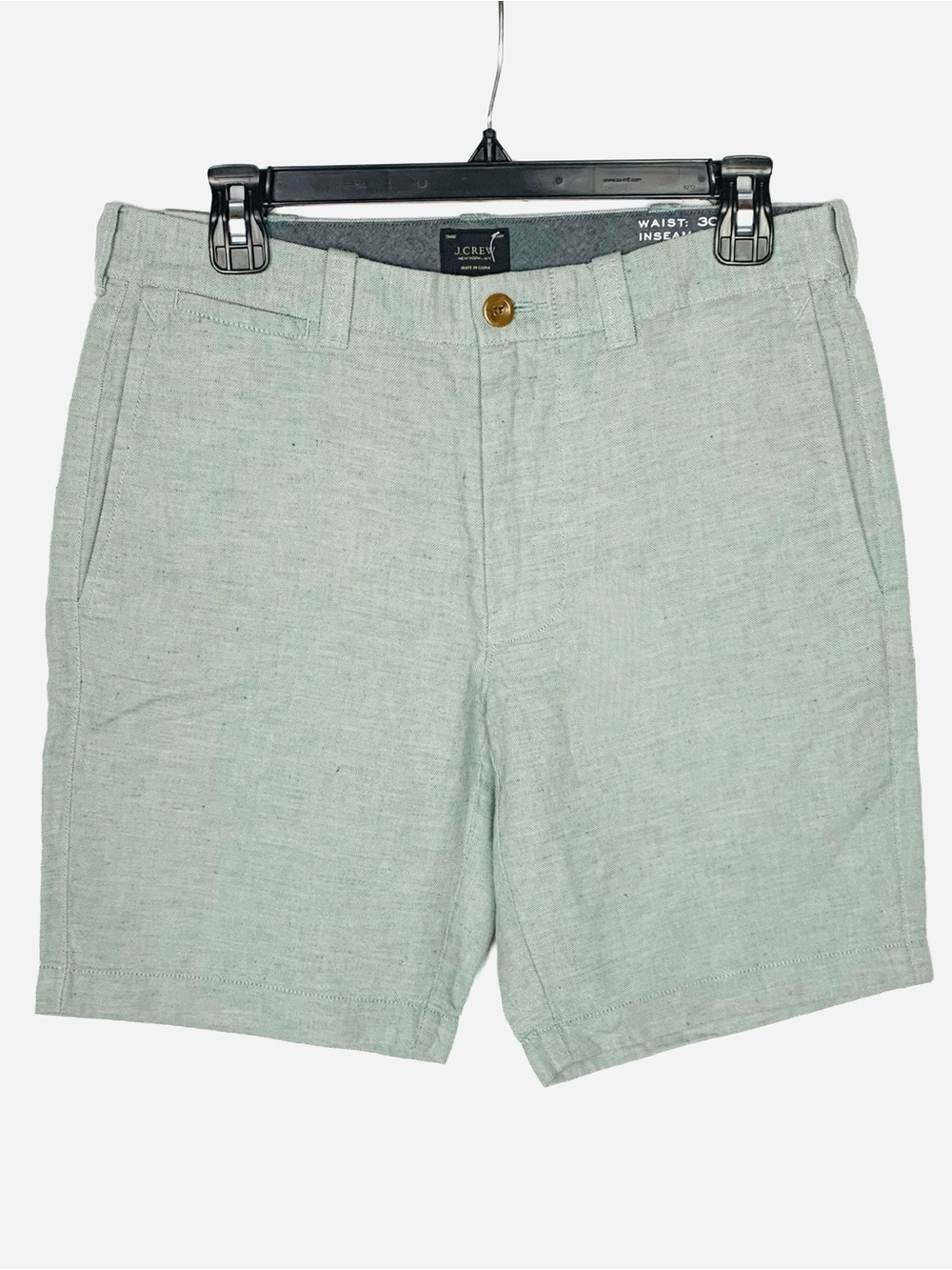 J Crew Men Size 30 Shorts Baird Mcnutt Irish Linen Blend Green 9” Inseam